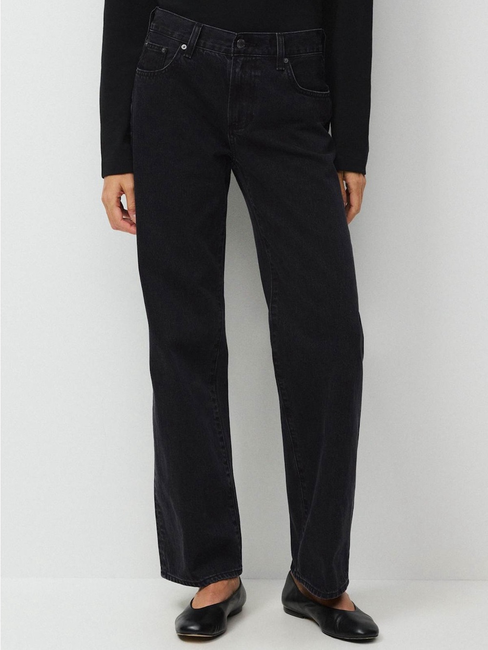 Aritzia  Denim Forum The Farrah Lo-Rise Wide Jean size 25 washed black